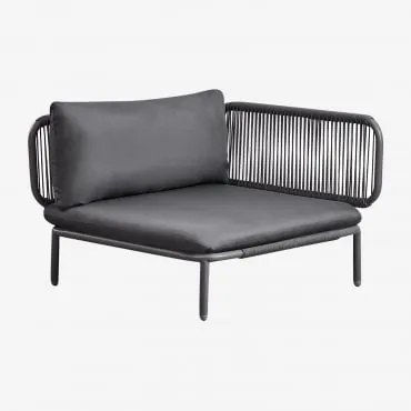 Módulo De Canto Para Sofá Modular De Jardim Em Aço Roubly Cinza Grafito - Sklum