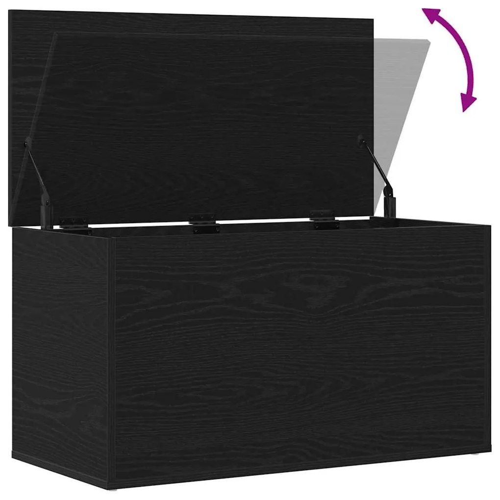 Baú de Armazenamento vidaXL Preto Carvalho 84x42x46 cm em Madeira Comp