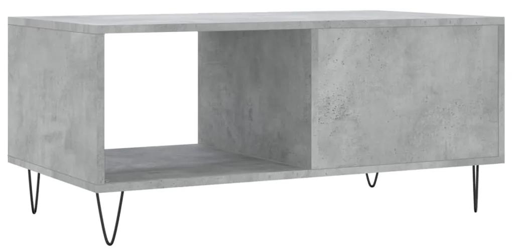 Mesa de centro 90x50x40 madeira processada cinza cimento