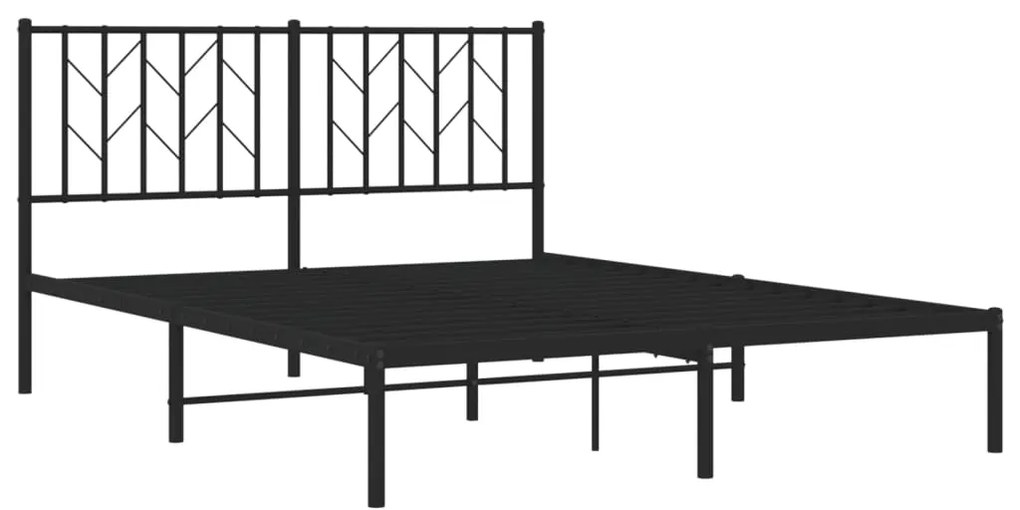 Estrutura de cama com cabeceira 140x190 cm metal preto