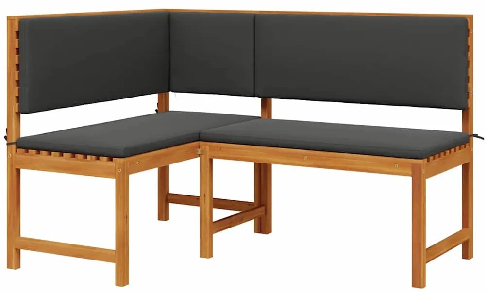 Banco de Canto de Jardim vidaXL com Almofadas 140x100x91 cm Madeira Só