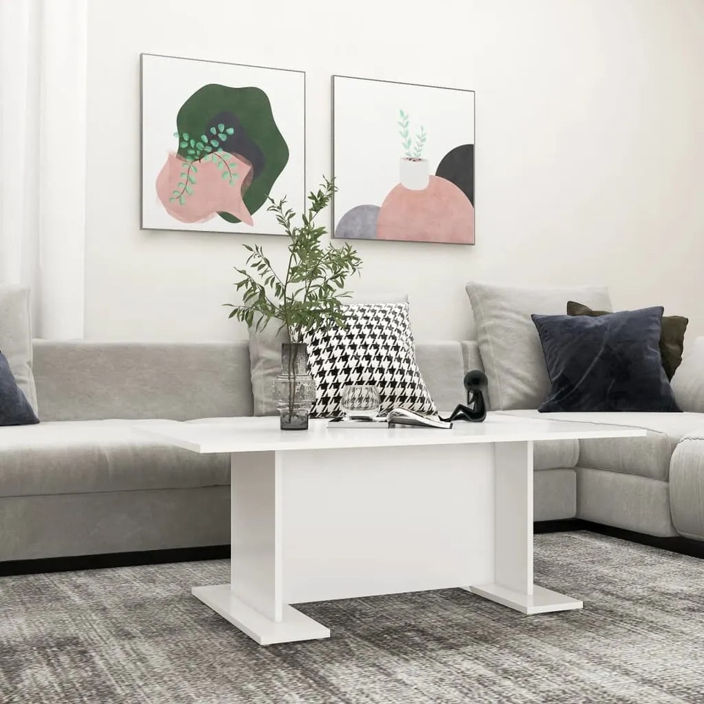 Mesa de centro 103,5x60x40 cm derivados de madeira branco