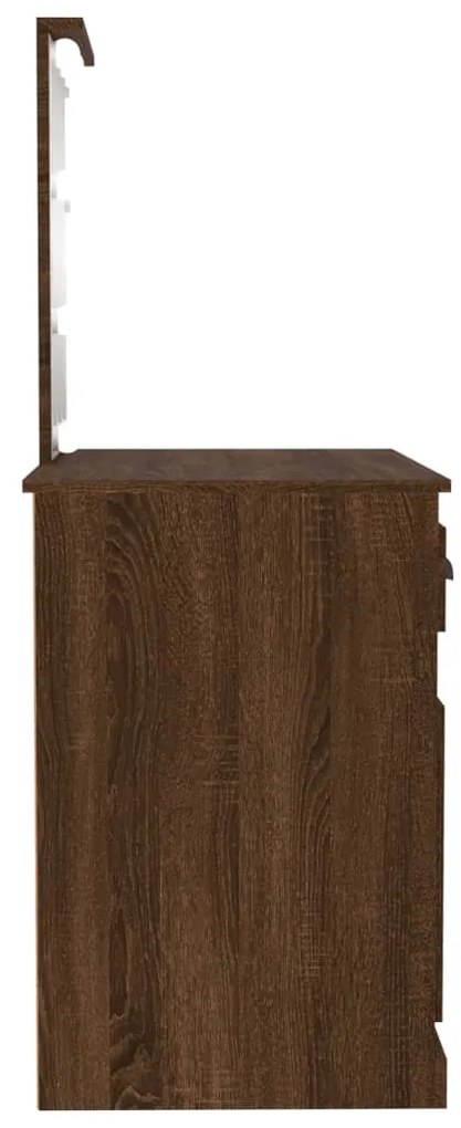 Toucador c/ LEDs 90x50x132,5cm deriv. madeira carvalho castanho