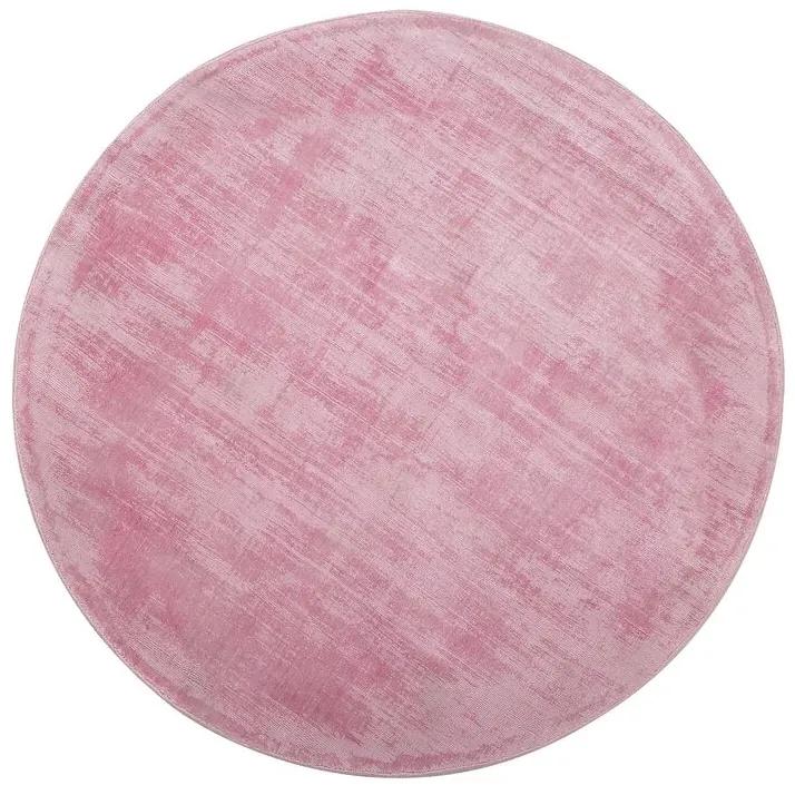 Tapete redondo de pelo curto rosa ⌀ 140 cm GESI Beliani