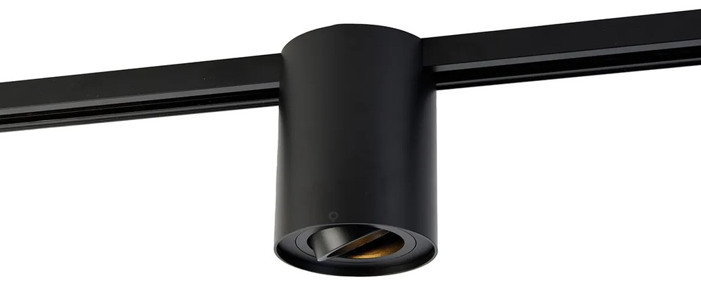 Foco moderno de calha monofásico preto - Iconic Rondoo Up