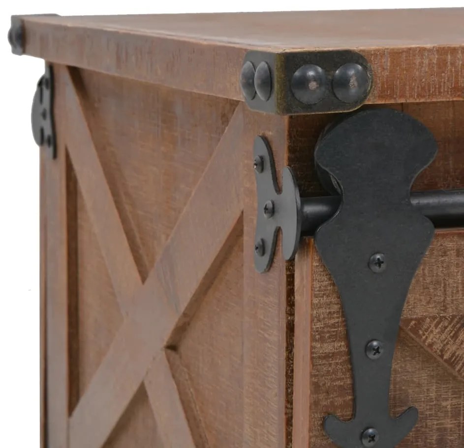 Mesa de centro em madeira de abeto maciça 91x51x38 cm castanho