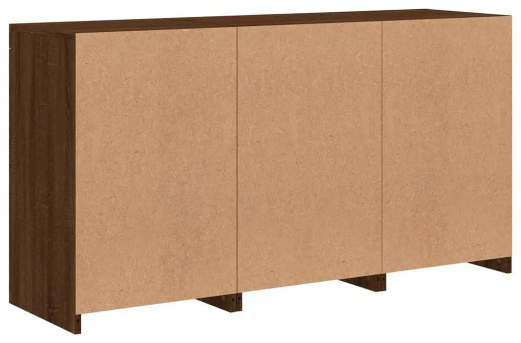 Aparador com luzes LED 123x37x67 cm carvalho castanho