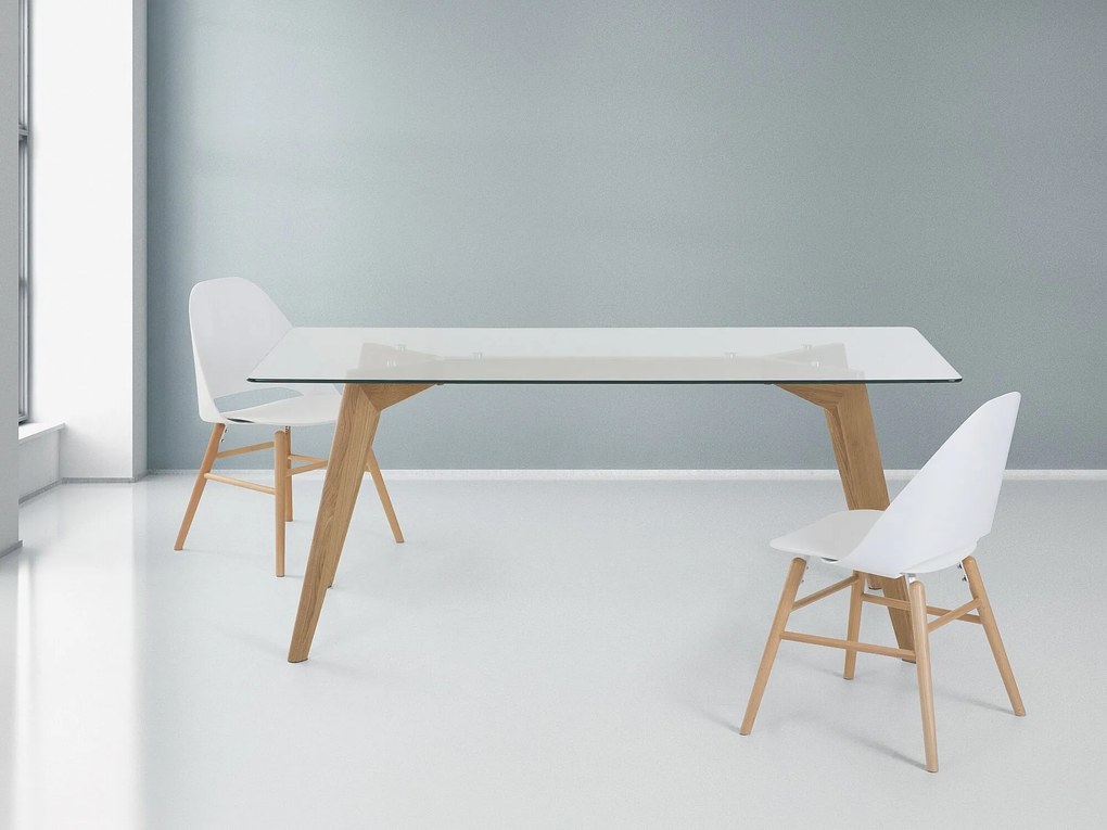 Mesa de jantar com tampo de vidro 180 x 90 cm HUDSON Beliani
