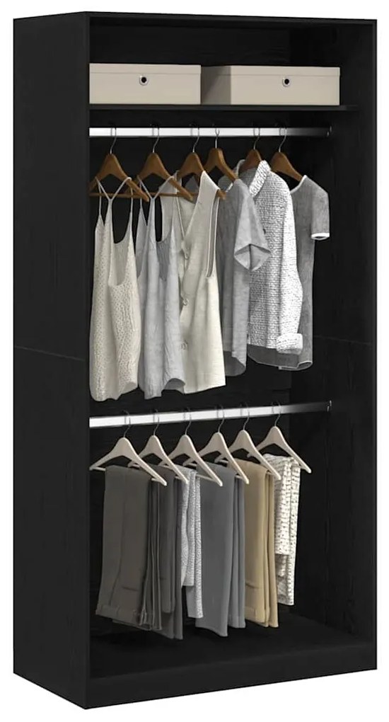 Guarda-roupa de Carvalho Preto da - 100 x 50 x 200 cm, feito de madeir