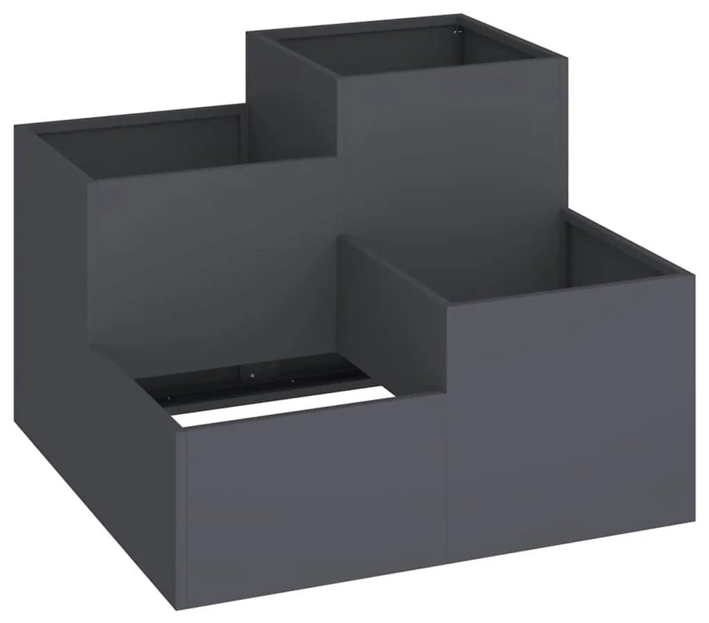 Jardineira vidaXL 80x80x60 cm Aço Antracite