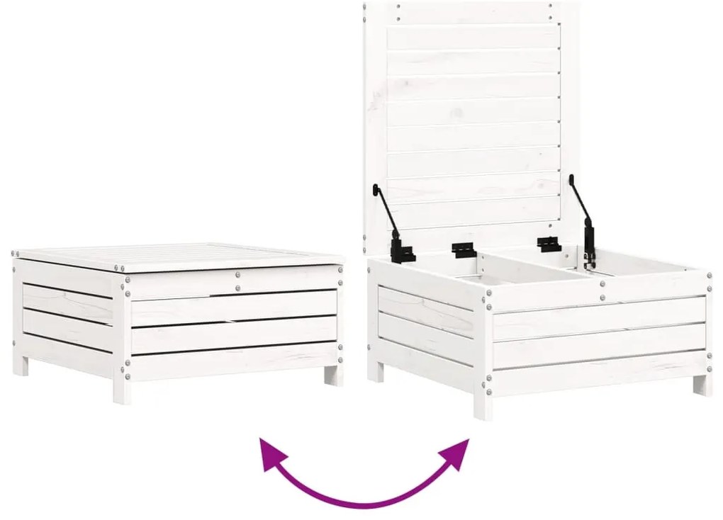 6 pcs conjunto sofás de jardim madeira de pinho maciça branco