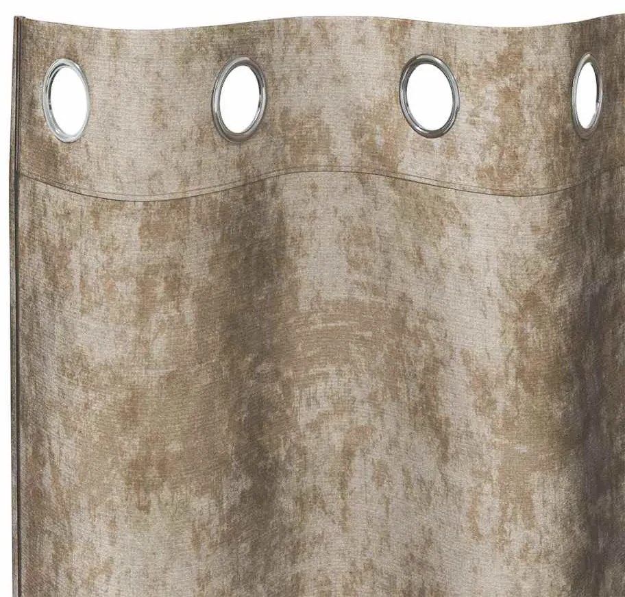 Cortinas de Veludo - Conjunto com 2 Peças e Ilhós Champagne, 245x140 c