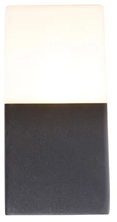 Candeeiro de parede exterior preto com difusor branco opalino IP44 - Denmark Moderno