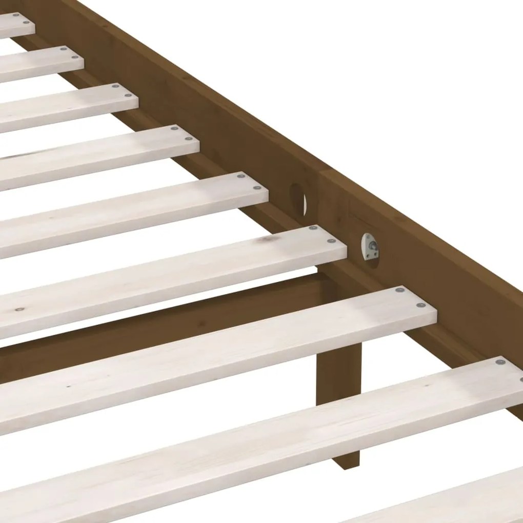 Estrutura de cama solteiro 90x190 cm pinho maciço castanho mel