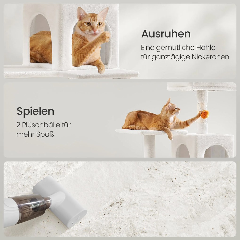 Arranhador para gatos 55 x 45 x 143 cm branco