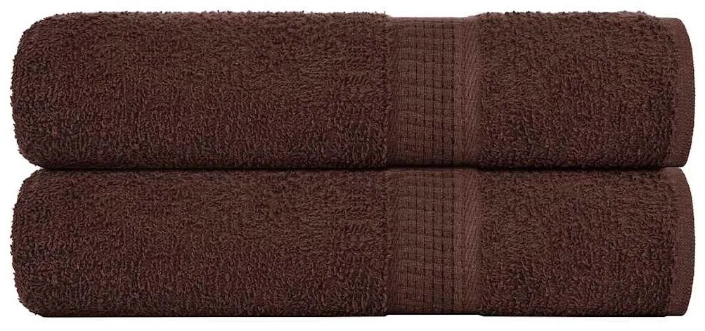 vidaXL Toalhas de mãos 2 pcs 50x100 cm 360 gsm 100% algodão castanho