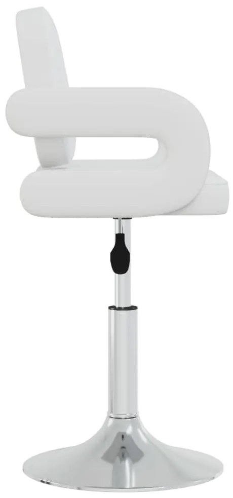Cadeiras de jantar giratórias 4 pcs couro artificial branco
