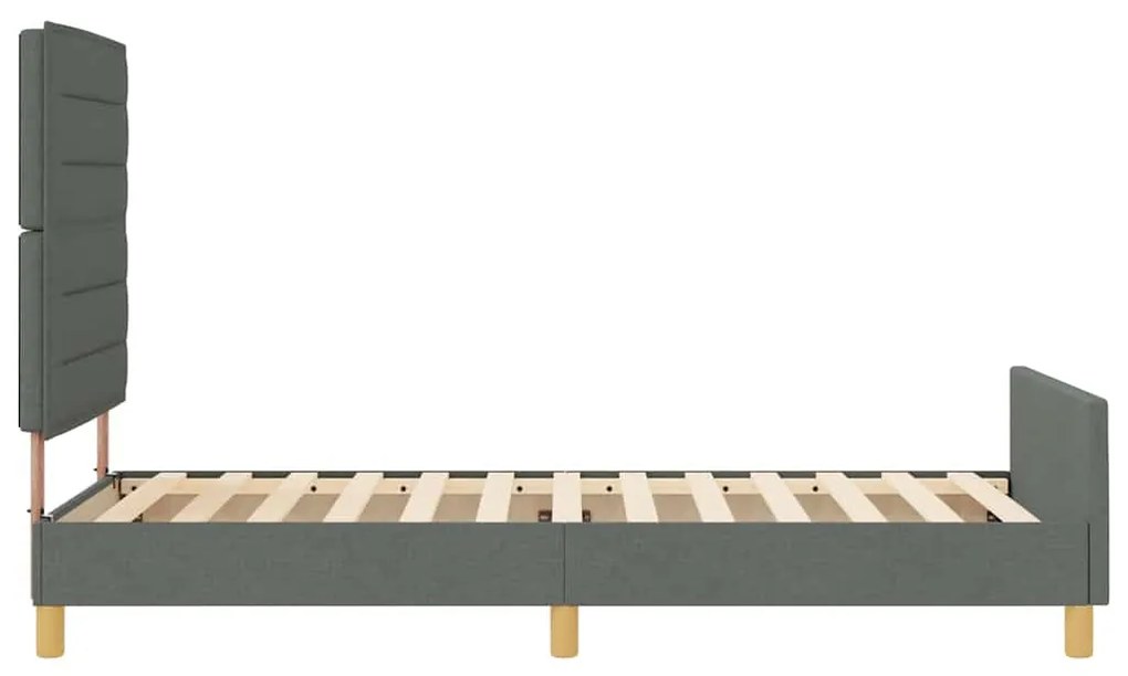 Cama de Tecido Cinza Escuro vidaXL 90x200 cm