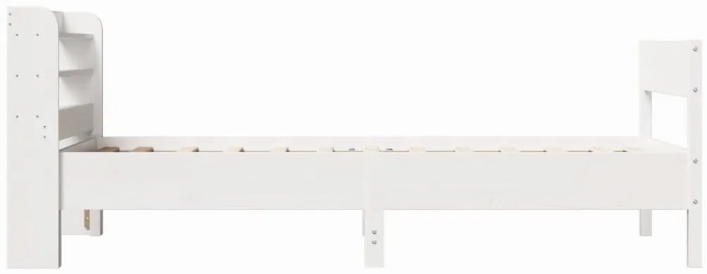 Cama sem colchão 100x200 cm madeira de pinho maciça branco