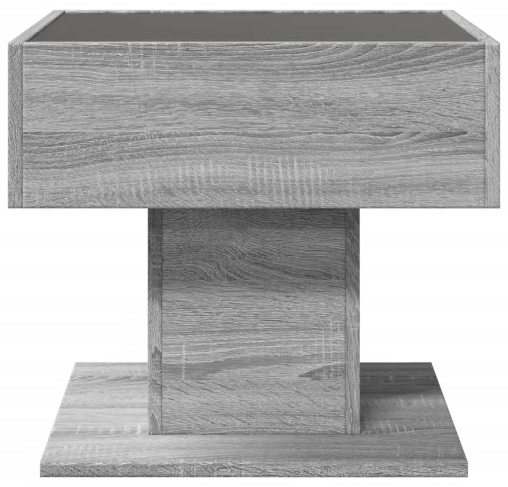 Mesa de centro c/ LEDs 50x50x45 madeira processada
