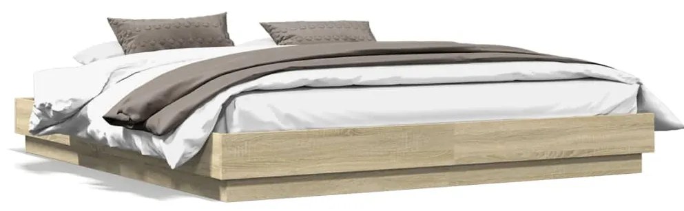 vidaXL Estrutura de cama 180x200 cm derivados madeira carvalho sonoma
