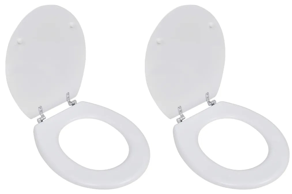 vidaXL Assentos de sanita com tampas 2 pcs MDF branco
