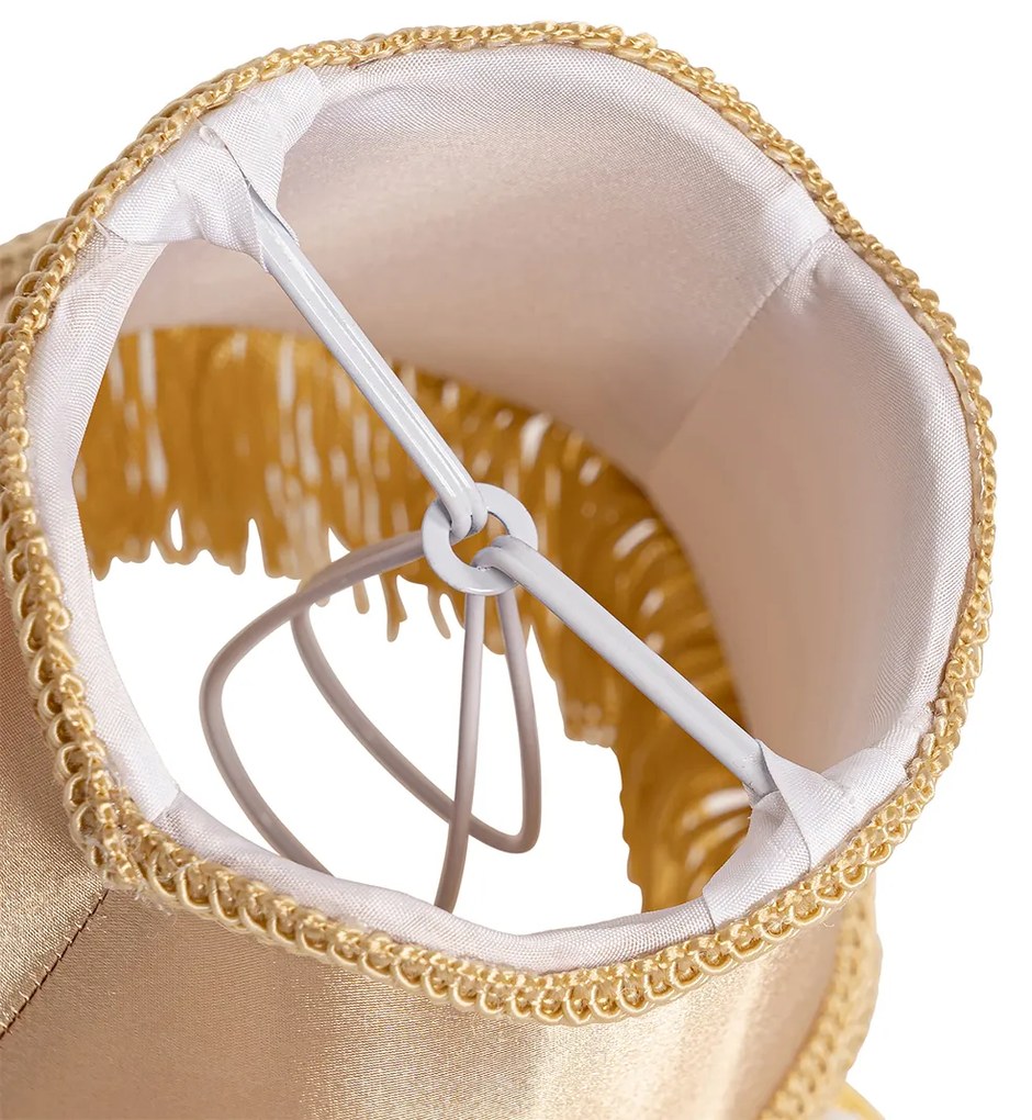 Abajur em tecido dourado 12 cm - Granny Retro
