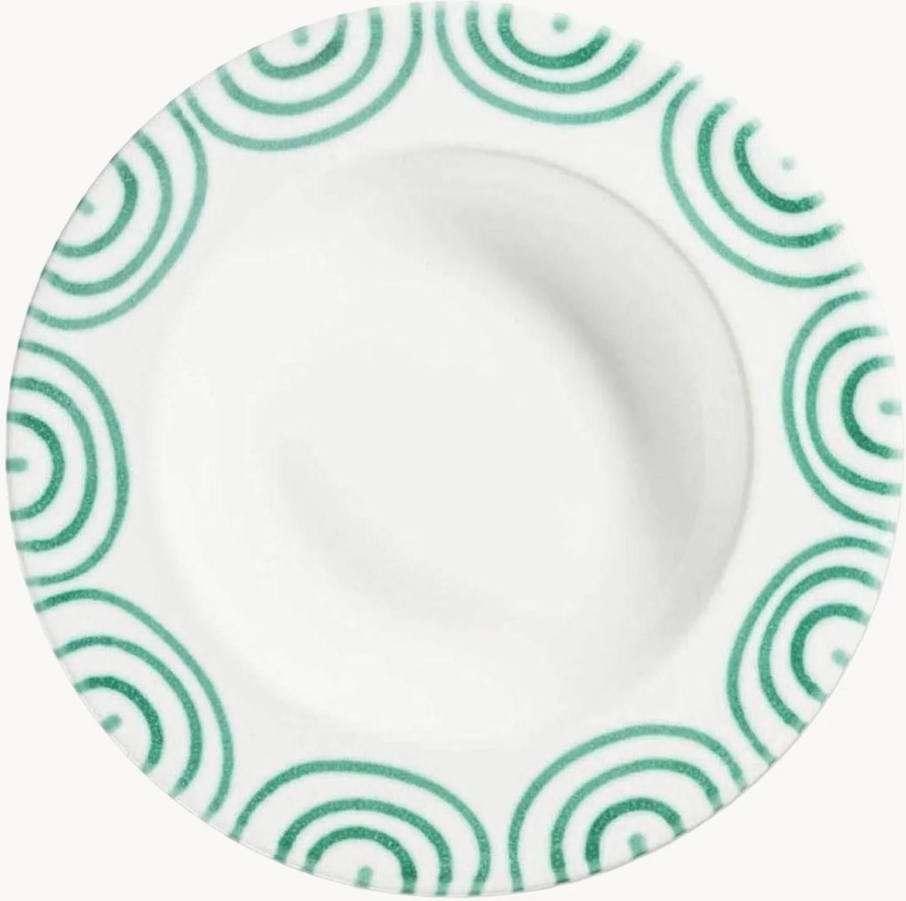 Prato de sopa artesanal Grüngeflammt