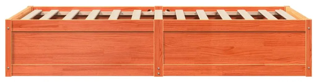 Cama sem colchão 75x190 cm madeira de pinho maciça castanho-mel