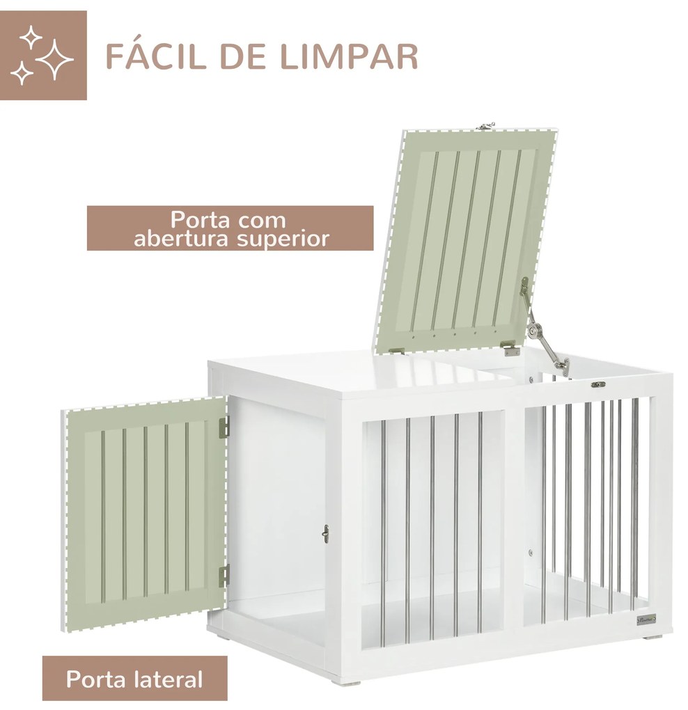 PawHut Gaiola para Cães com 2 Portas Bloqueáveis Casa para Cães de Tam