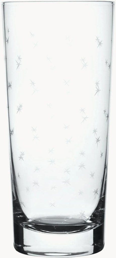 Copos altos em cristal artesanal Stars, conjunto de 4