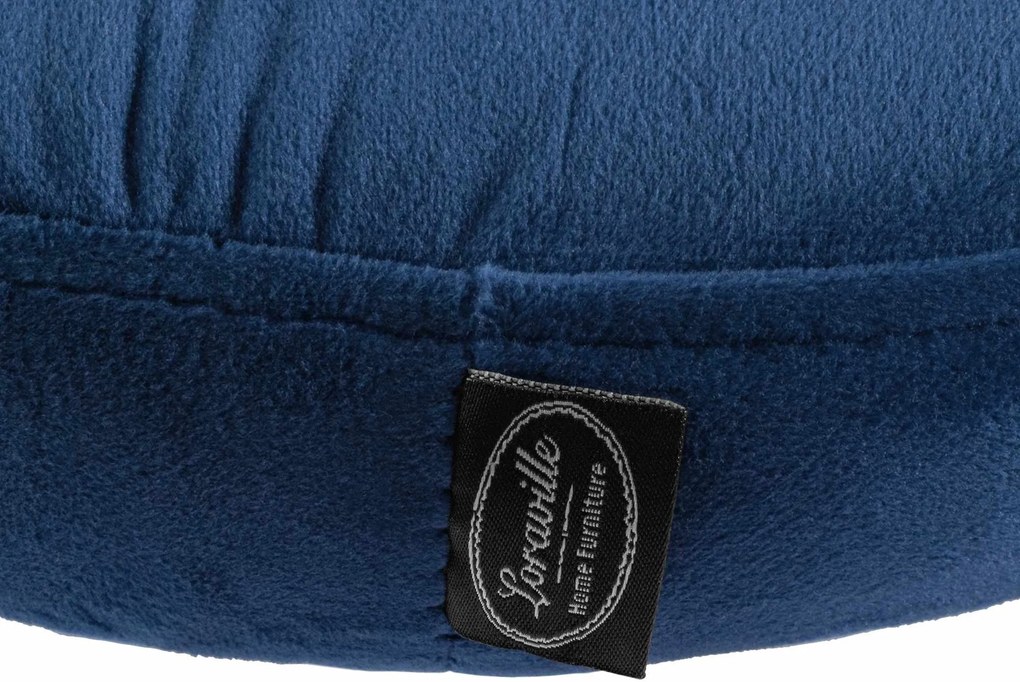 Banco de bar Ponte em veludo e com estrutura branca 38,5 x 60-81 x 38,5 cm Azul