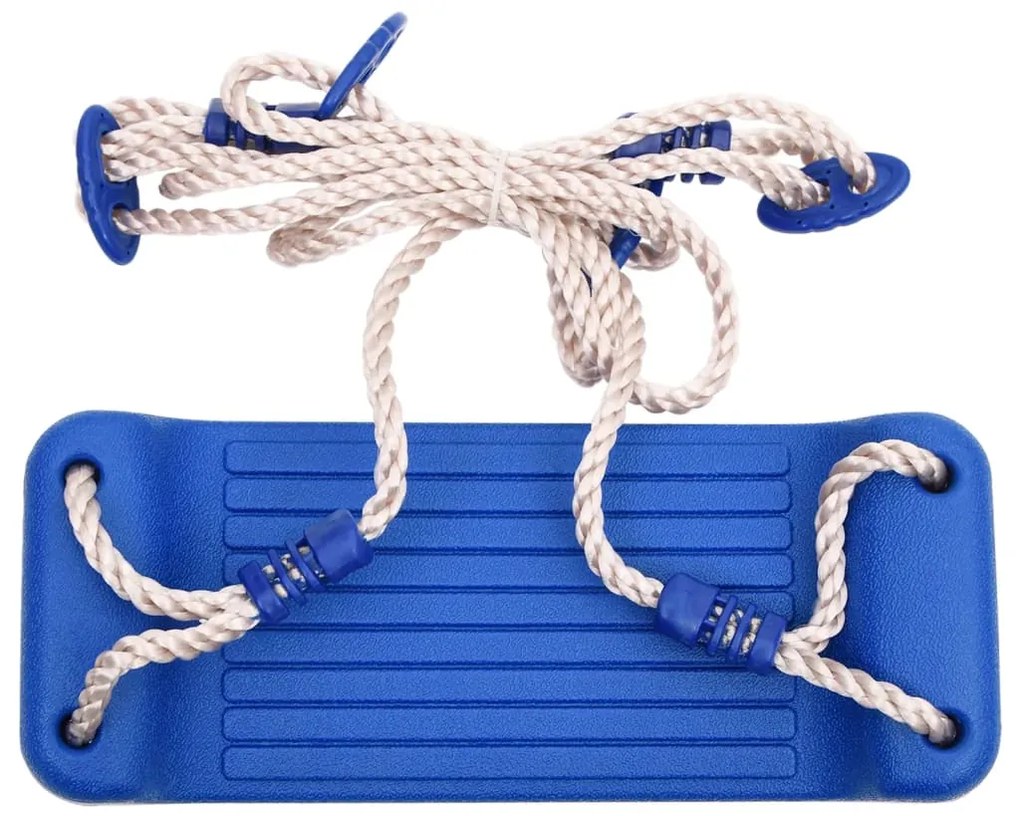 Assento de baloiço com escada de corda 37x15 cm PE azul