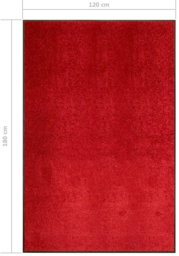 Tapete de porta lavável 120x180 cm vermelho