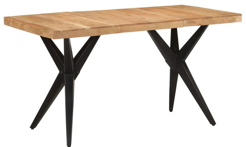 Mesa de jantar 140x70x76 cm madeira de acácia maciça preto