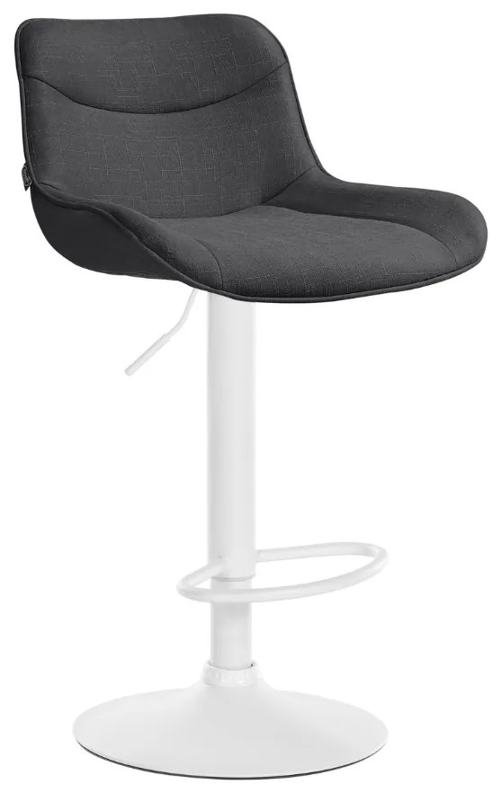 Banco alto em tecido com estrutura branca 85-106 x 49 x 51 cm cinzento escuro