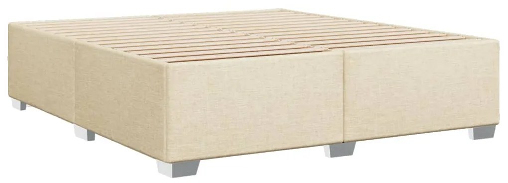Estrutura de cama sem colchão 180x200 cm tecido cor creme
