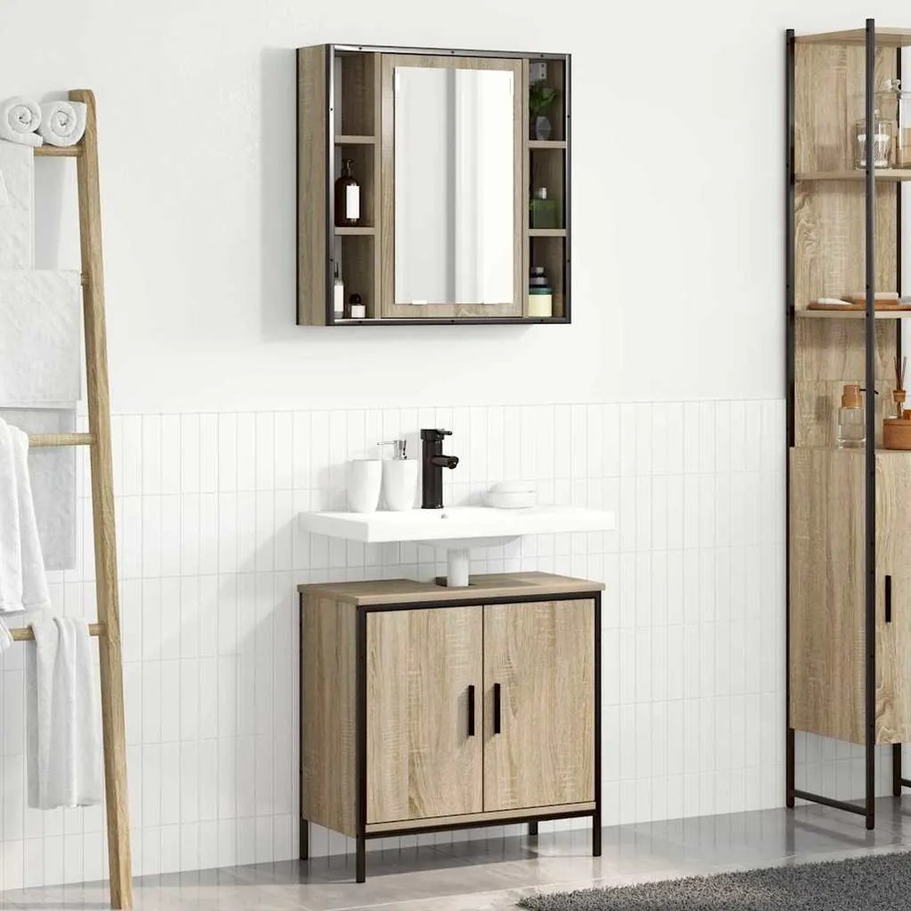 vidaXL Conjunto de Móveis para Banheiro 2 pcs Castanho 60 x 30 x 60 cm