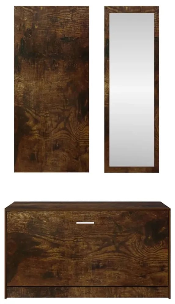 Conjunto de sapateira 3 em 1 derivados madeira carvalho fumado
