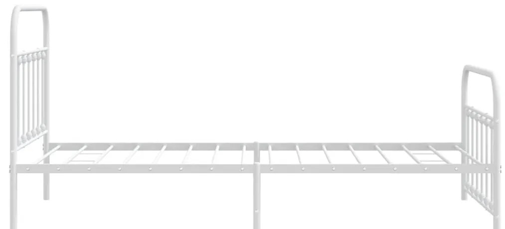 Estrutura de cama com cabeceira e pés 107x203 cm metal branco
