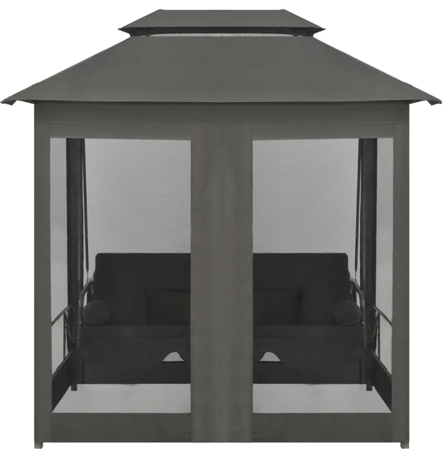 Baloiço jardim + toldo convertível 220x160x240cm aço antracite