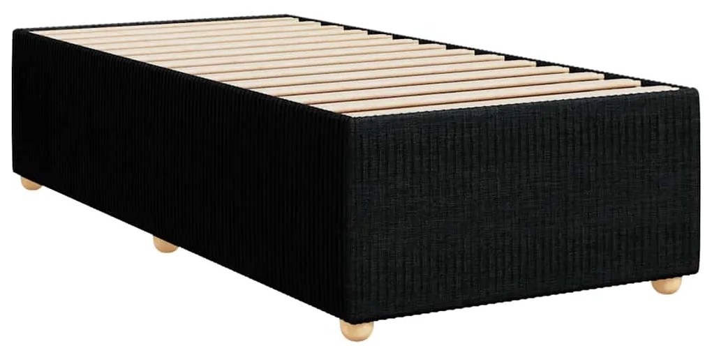 Cama com molas/colchão 90x200 cm tecido preto
