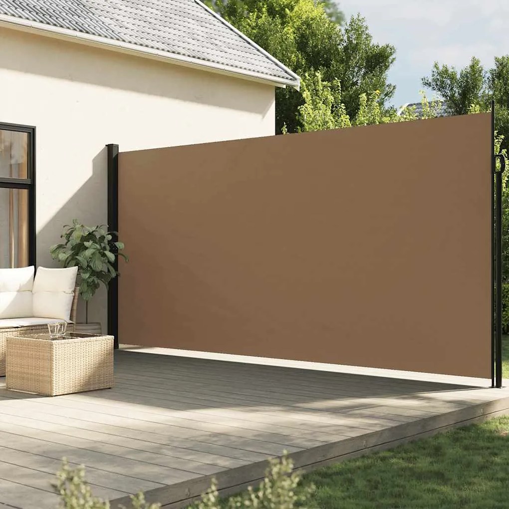 Toldo lateral retrátil 220x600 cm cinzento-acastanhado
