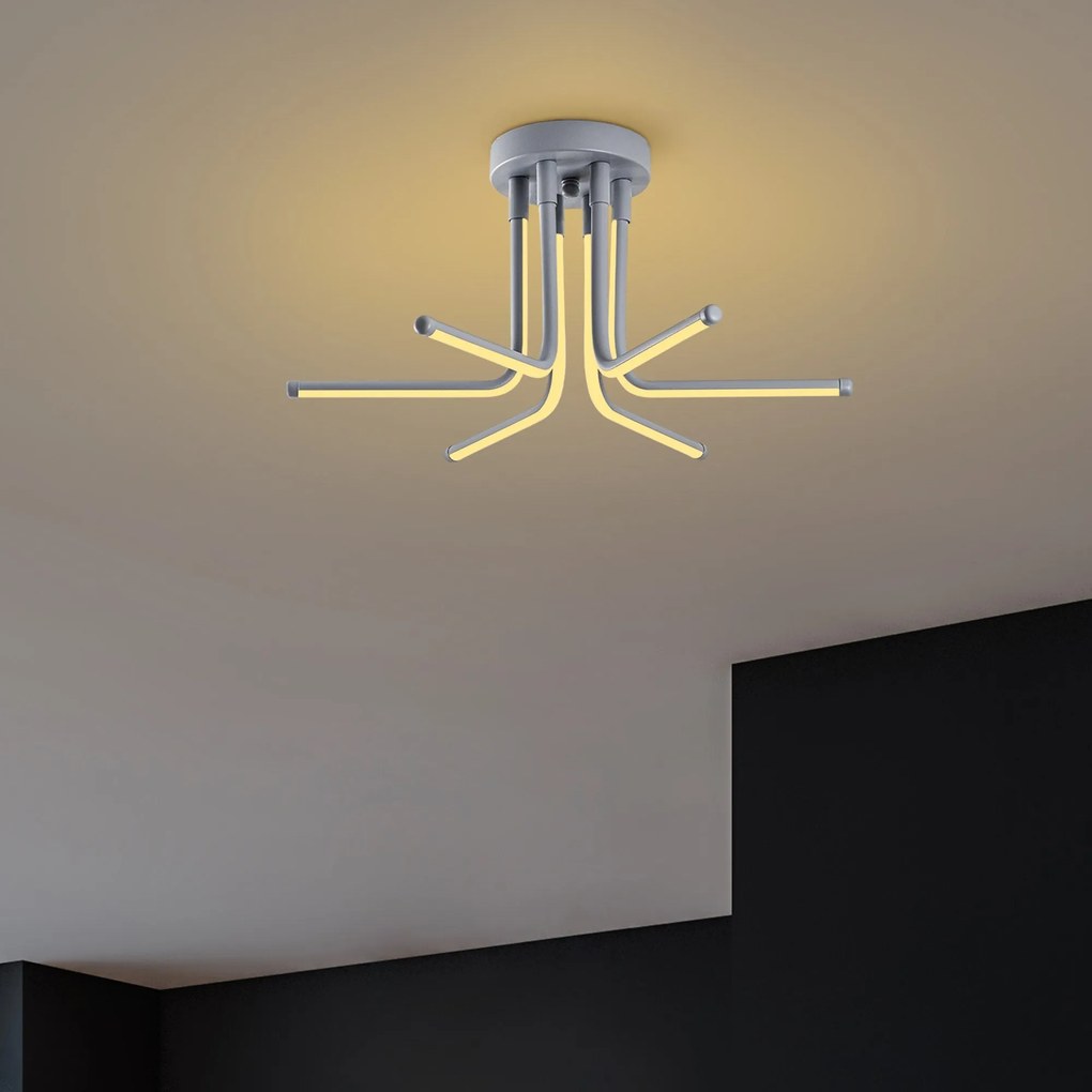 Candeeiro de Teto Leddaisy – Cinza – 55 x 25 x 55 cm