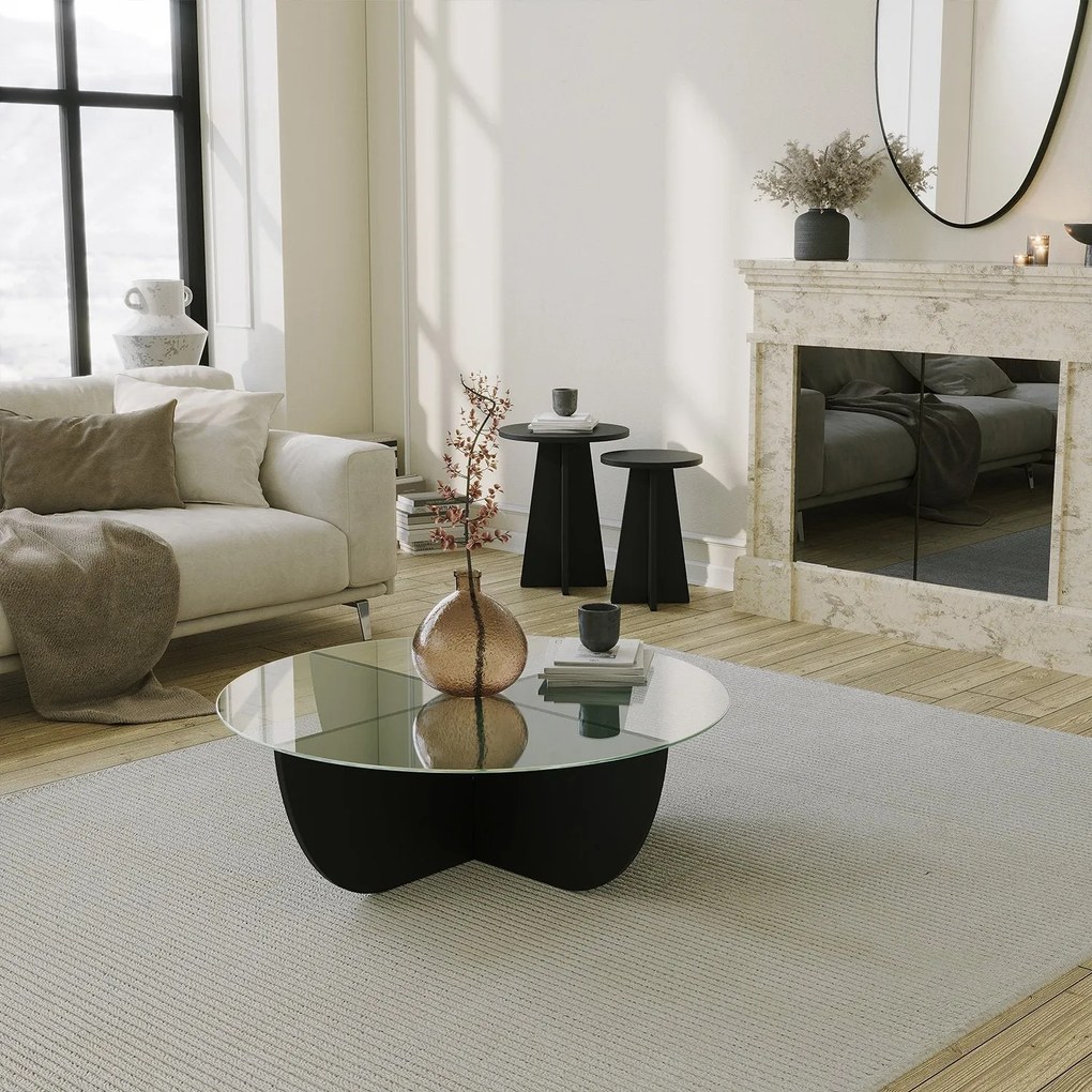 Mesa de Centro Lily – Preto – 90x30x90 cm