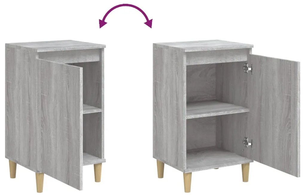 Mesas de cabeceira 2pcs 40x35x70 cm deriv. madeira cinza sonoma