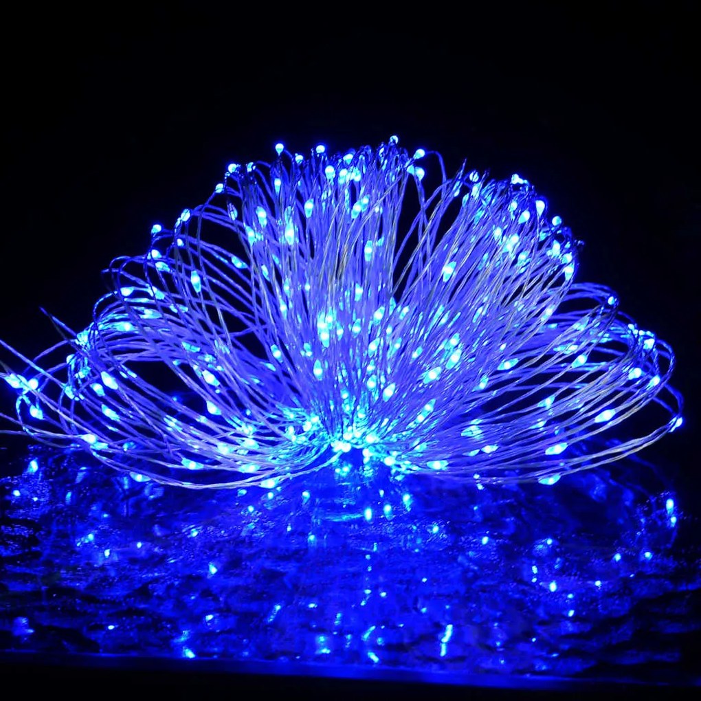Cordão de luzes com 150 LED 15 m azul