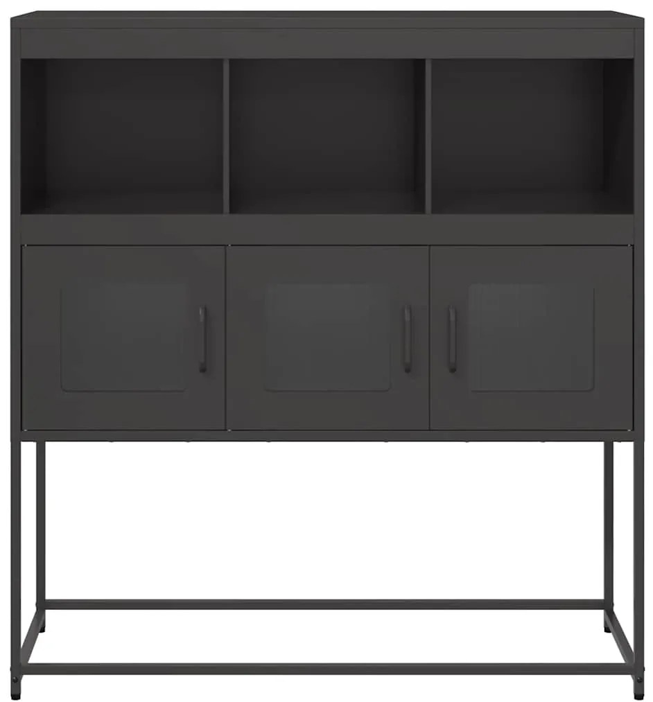Aparador 100,5x39x107 cm aço laminado a frio preto