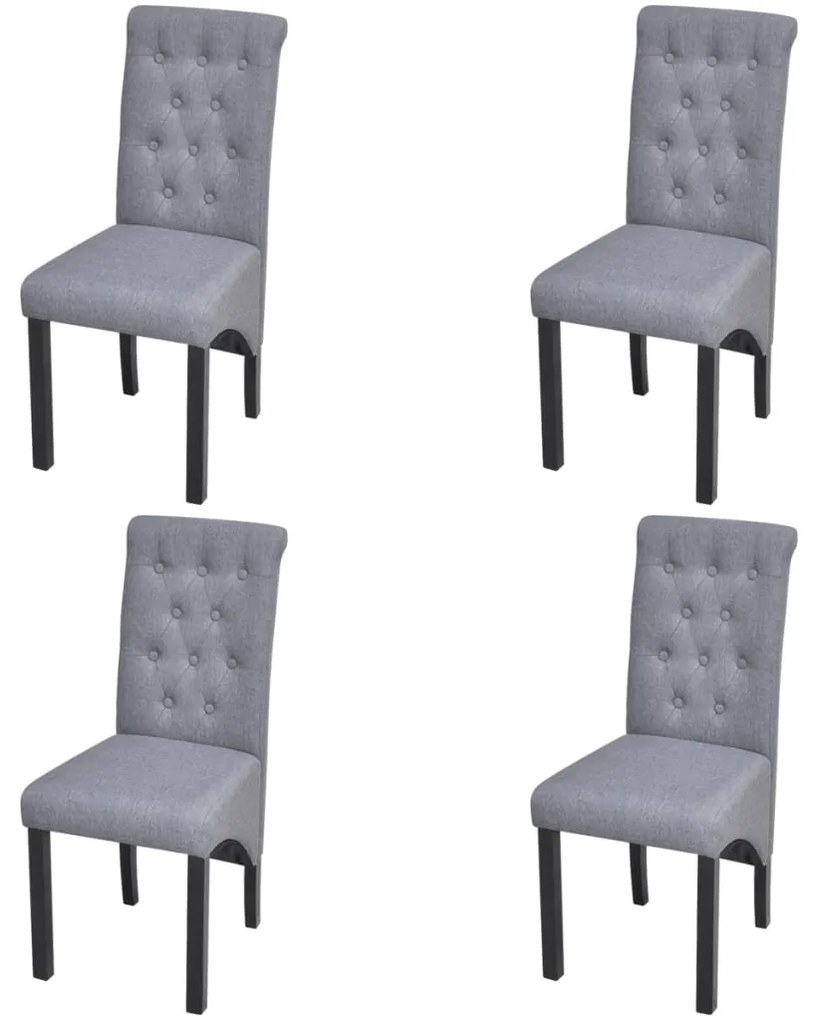 vidaXL Cadeiras de jantar 4 pcs tecido cinzento-claro