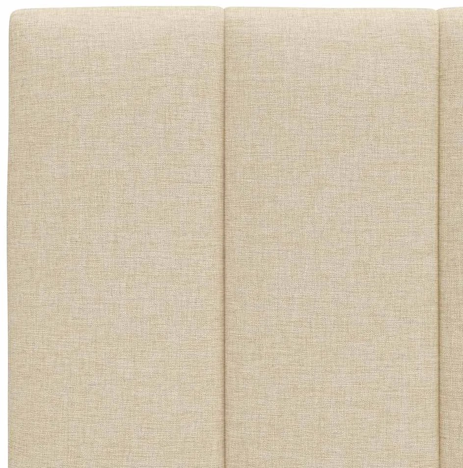 Estrutura de cama sem colchão 140x190 cm tecido cor creme